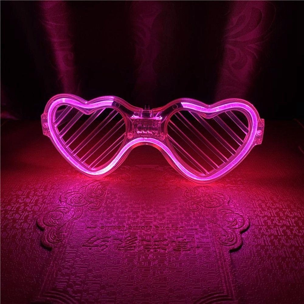 Pembe Led Işıklı Kalp Gözlük – 3 Modlu ( Lisinya )