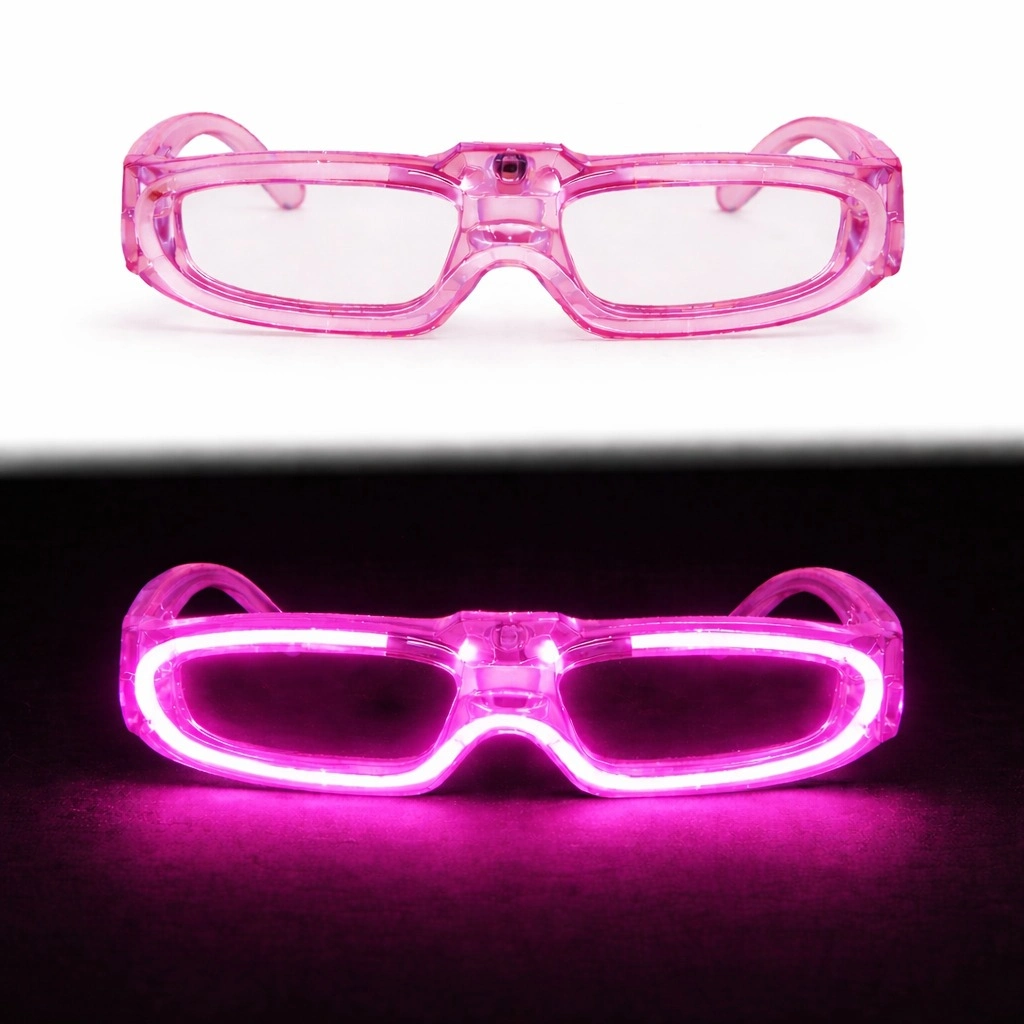 Pembe Led Işıklı Parti Gözlüğü - 3 Modlu ( Lisinya )