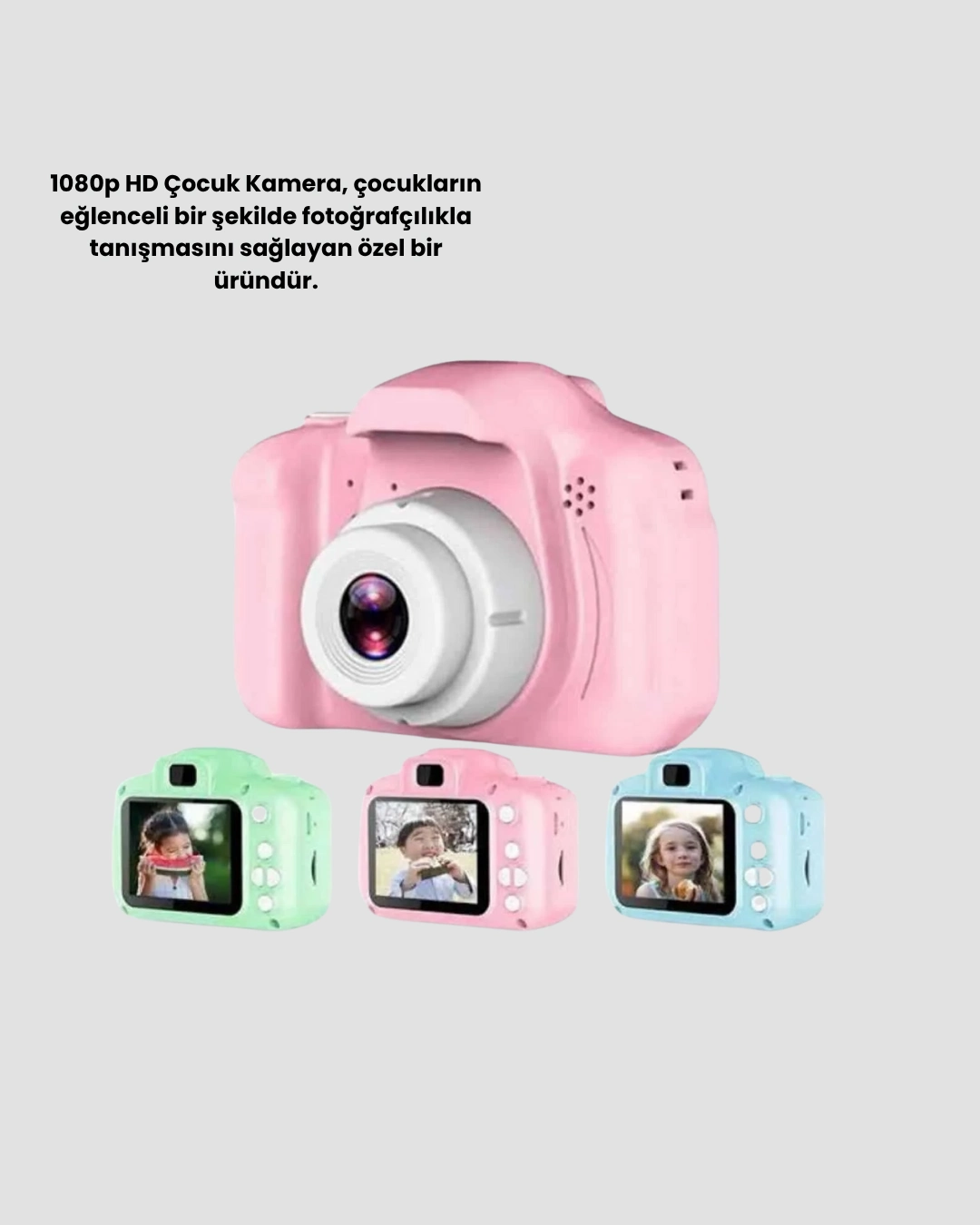 Pembe Mini 1080p Hd Çocuk Kamera – 8mp, Video Kaydı,tf Kart Destekli ( Lisinya )