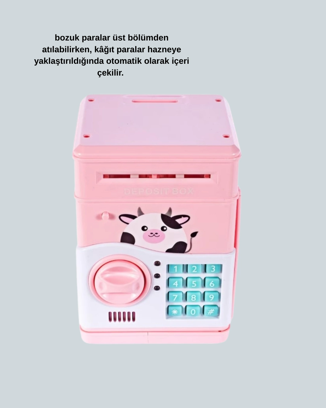 Pembe Şifreli Eğitici Atm Kasa Çocuk Kumbarası ( Lisinya )