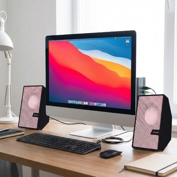 Pembe Usb 2.0 + 3.5mm Usb Hoparlör ( Lisinya ) Pembe Usb 2.0 + 3.5mm Usb Hoparlör ( Lisinya )