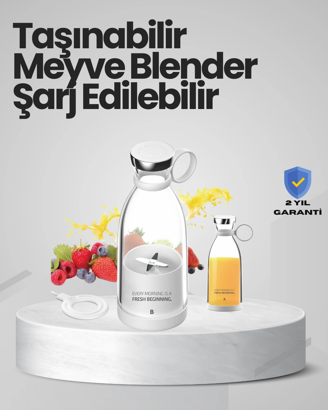 Pembe Ve Beyaz Renk Seçenekli Mini Boy Meyve Sıkıcı ( Lisinya )