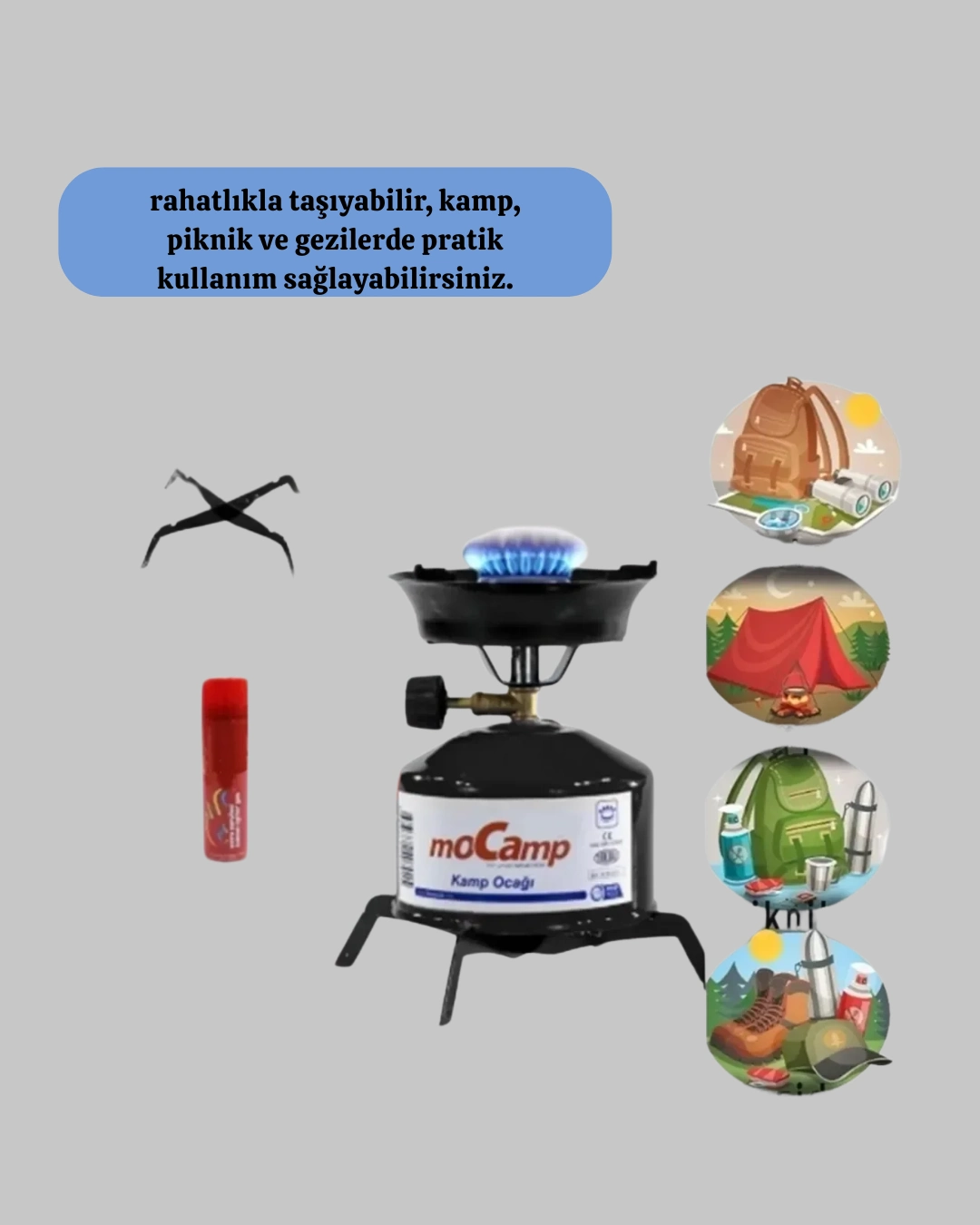 Piknik Ve Doğa Yürüyüşü İçin Taşınabilir Kamp Ocağı ( Lisinya )