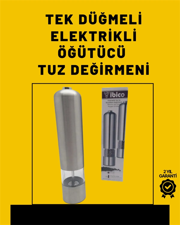 Pil İle Çalışan Elektrikli Baharat Öğütme Cihazı Ergonomik Şeffaf Gövde ( Lisinya )