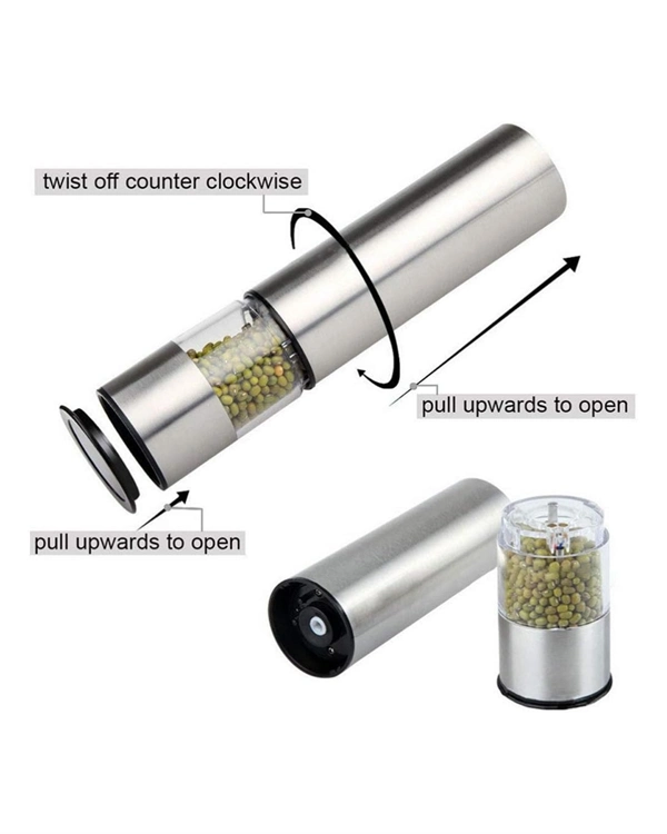 Pil İle Çalışan Elektrikli Baharat Öğütme Cihazı Ergonomik Şeffaf Gövde ( Lisinya )