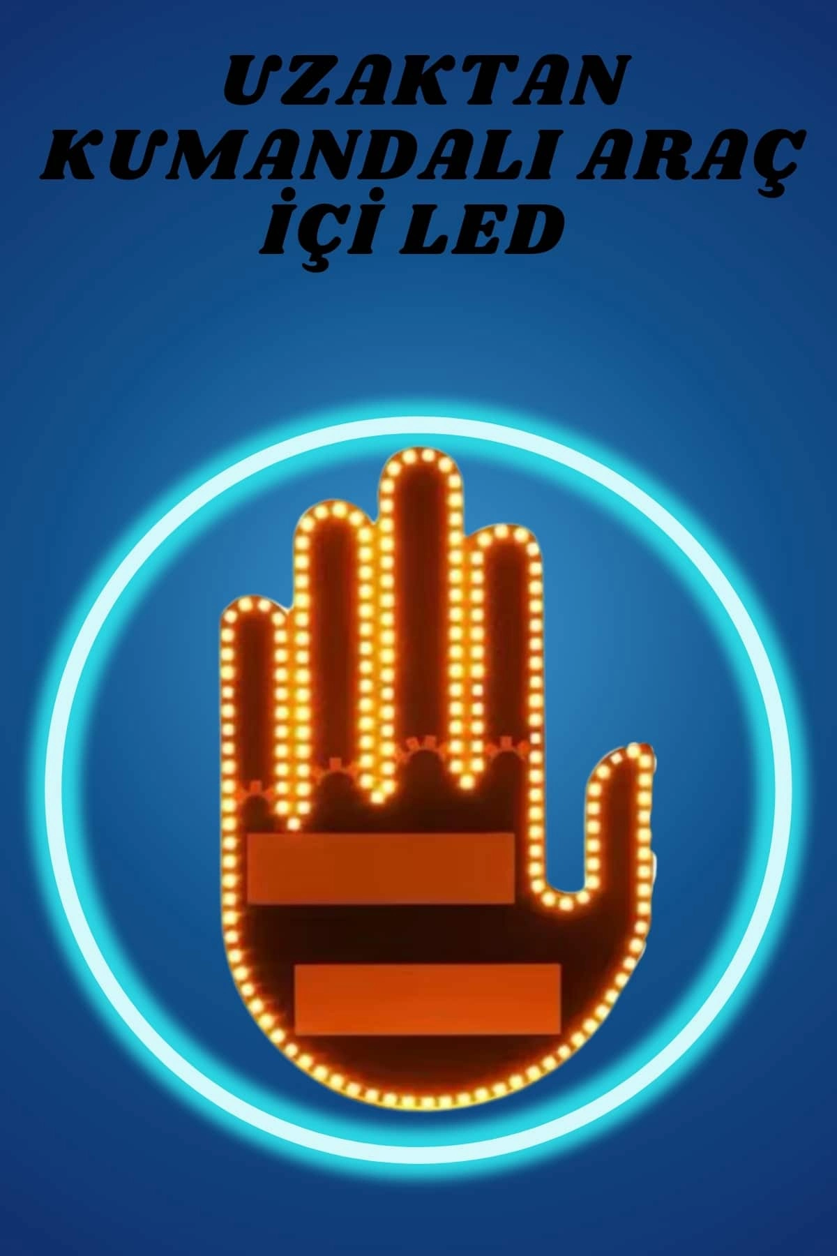 Pilli Led Işık Araç Camı İçin Uzaktan Kumandalı El Simgesi ( Lisinya )