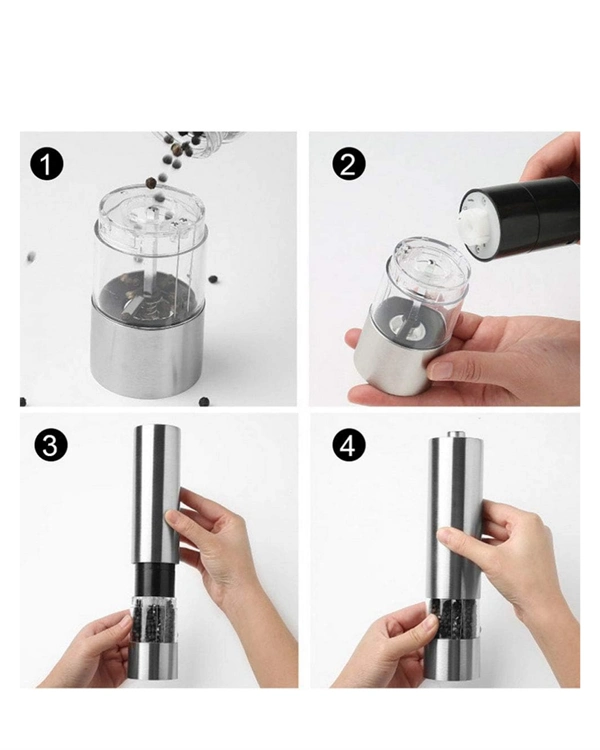 Pilli Otomatik Baharat Değirmeni Gıda Sınıfı Çelik Sessiz Öğütücü Alet ( Lisinya )