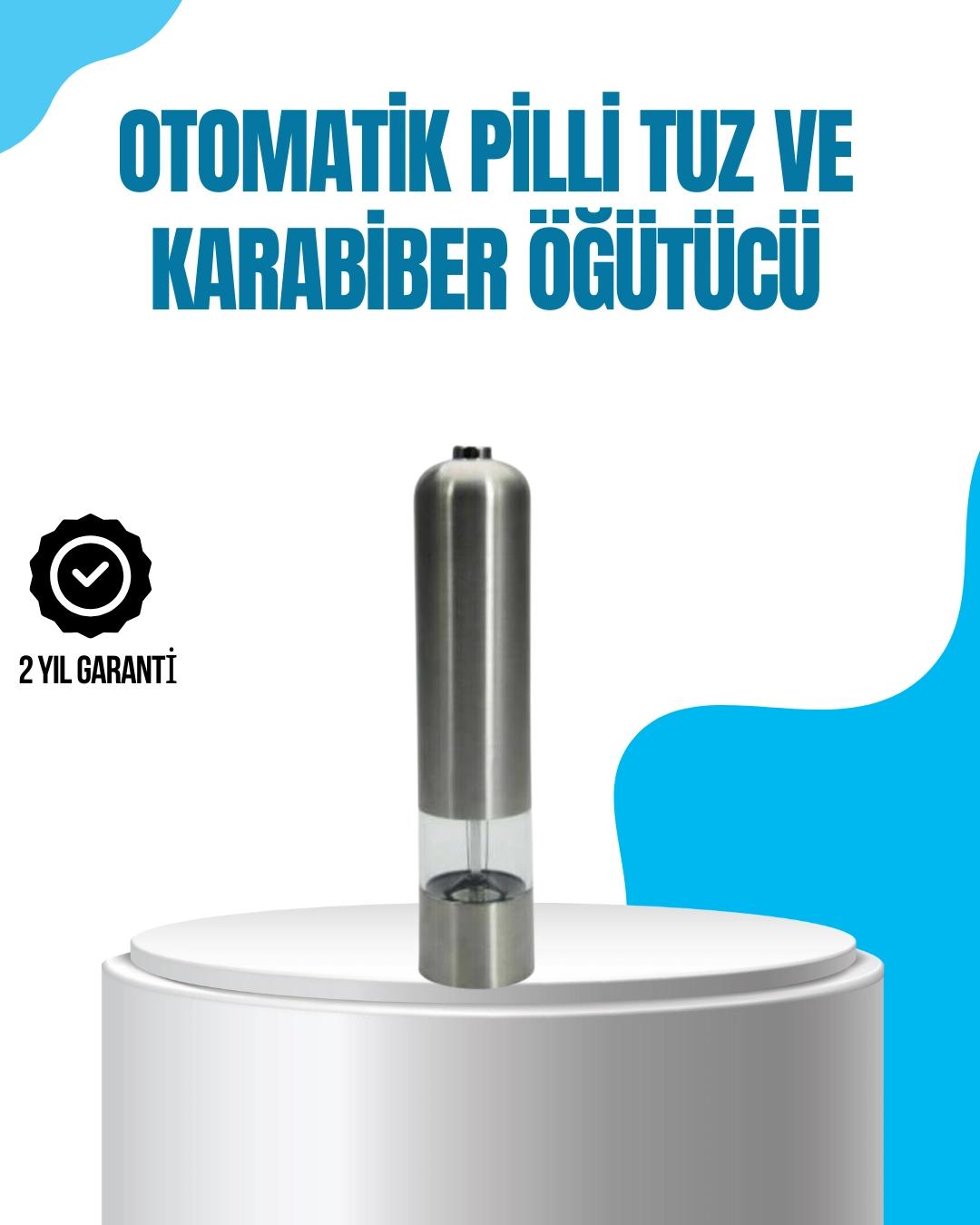 Pilli Otomatik Baharat Değirmeni Tek Tuşla Kolay Kullanım ( Lisinya )