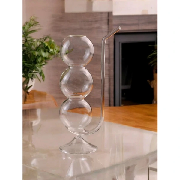 Pipetli Boğumlu Cam Bardak ( Lisinya ) Pipetli Boğumlu Cam Bardak ( Lisinya )