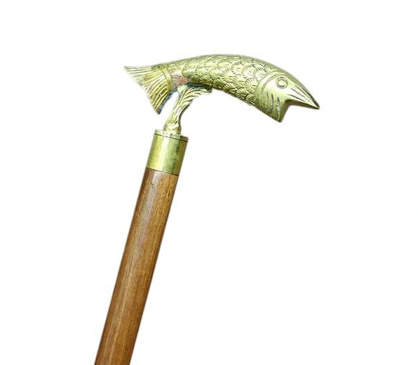 Pirinç Balık Tasarımı Baston ( Lisinya ) Pirinç Balık Tasarımı Baston ( Lisinya )