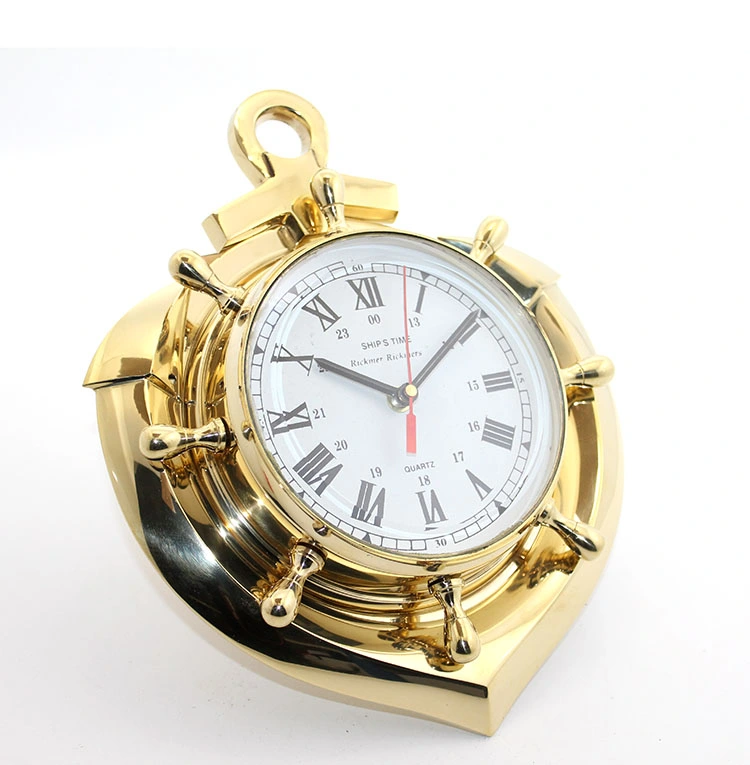 Pirinç Çapa Tasarımlı Dümenli Saat ( Lisinya ) Pirinç Çapa Tasarımlı Dümenli Saat ( Lisinya )