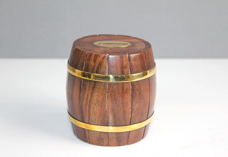 Pirinç Detaylı Fıçı Kumbara Model 1 ( Lisinya )