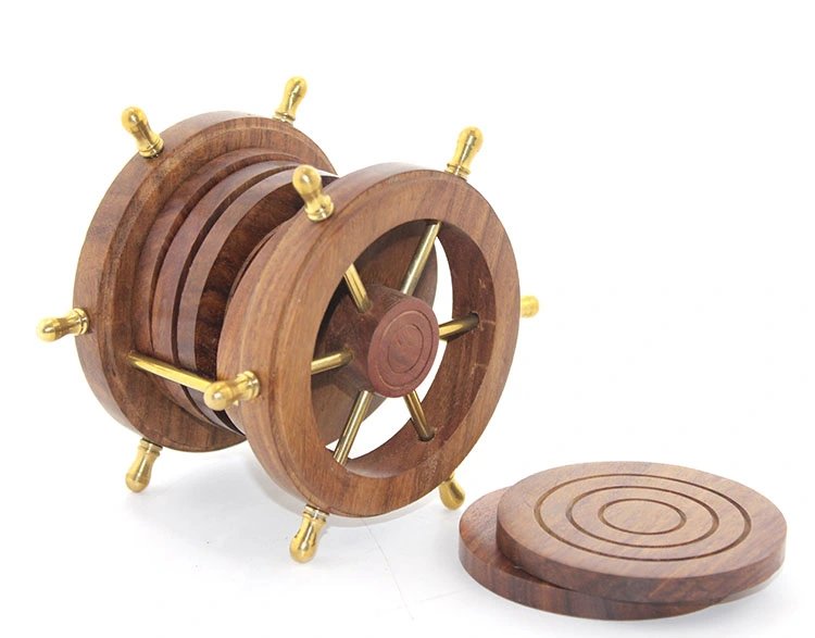 Pirinç Dümenli Ahşap Bardak Altı ( Lisinya ) Pirinç Dümenli Ahşap Bardak Altı ( Lisinya )