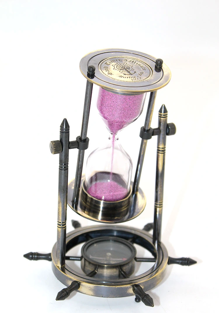 Pirinç Dümenli Pusulalı Kum Saati ( Lisinya )