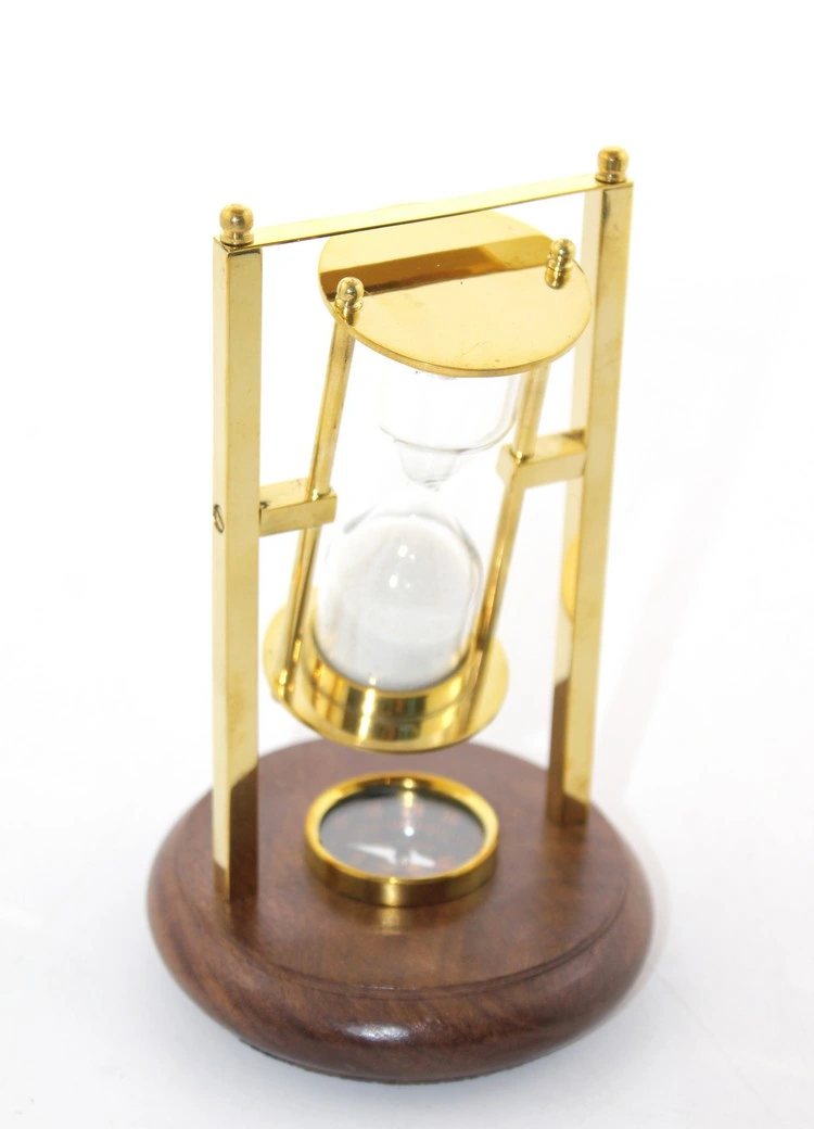 Pirinç Pusulalı Kum Saati Model 2 ( Lisinya ) Pirinç Pusulalı Kum Saati Model 2 ( Lisinya )