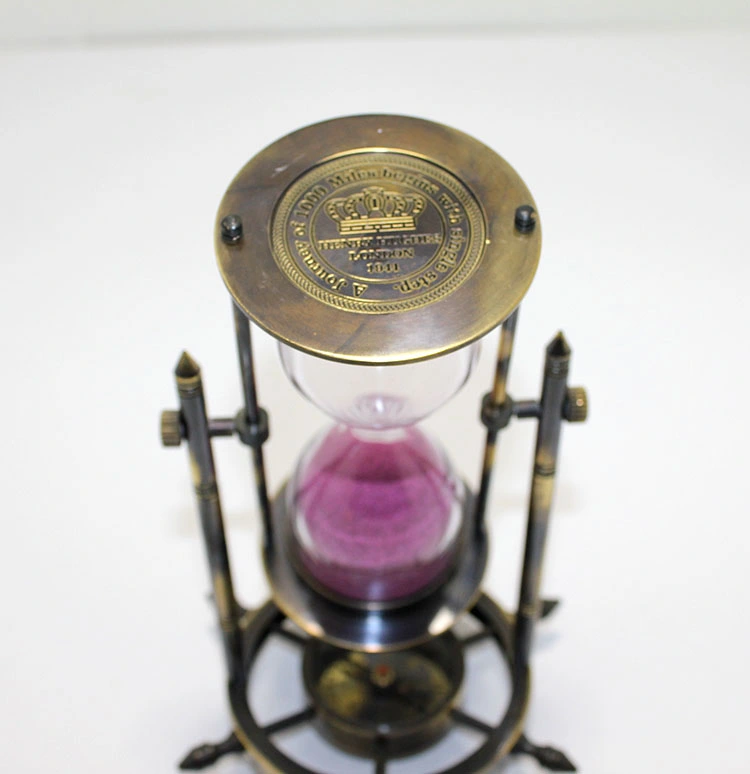 Pirinç Pusulalı Kum Saati Model 3 ( Lisinya )