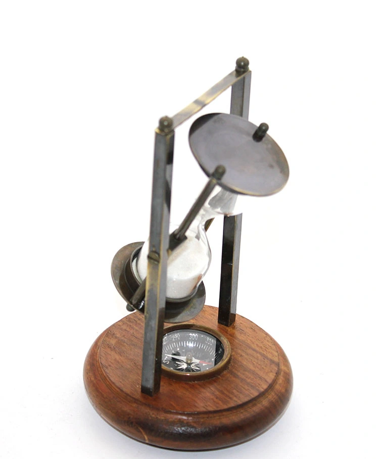 Pirinç Pusulalı Kum Saati Model 4 ( Lisinya ) Pirinç Pusulalı Kum Saati Model 4 ( Lisinya )