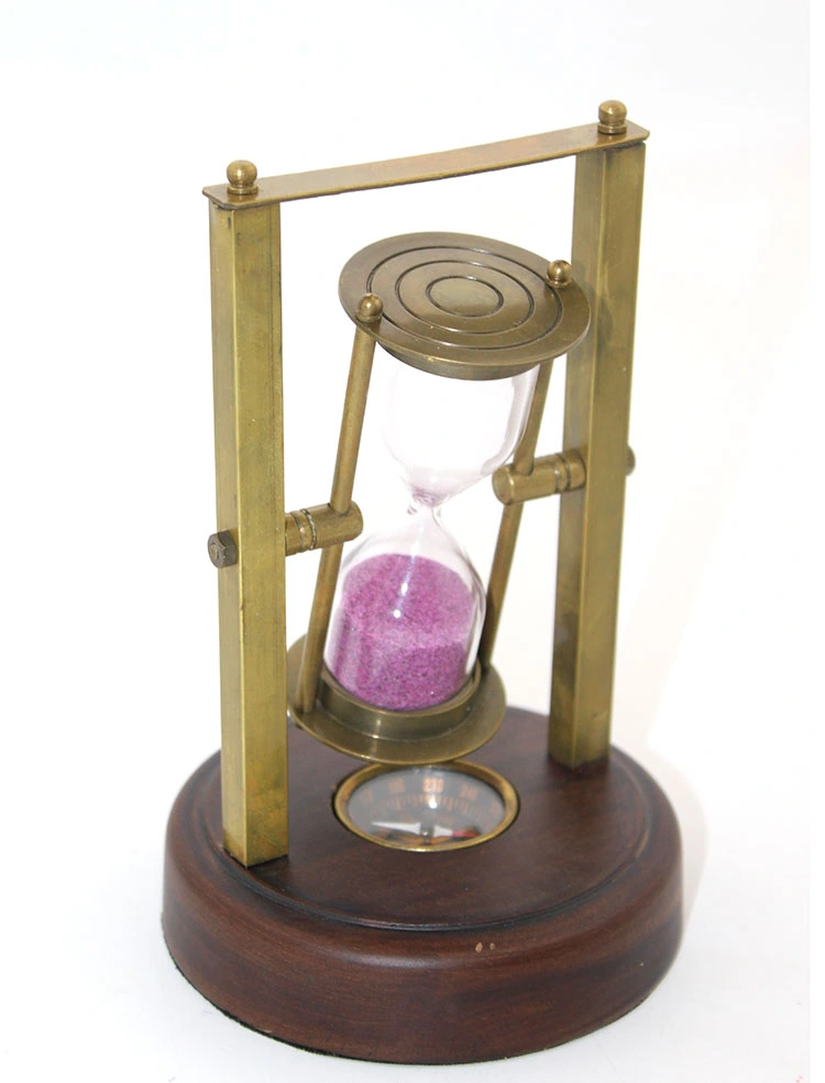 Pirinç Pusulalı Kum Saati Model 7 ( Lisinya ) Pirinç Pusulalı Kum Saati Model 7 ( Lisinya )