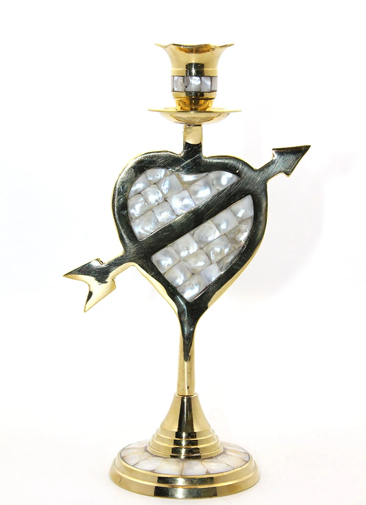 Pirinç Sedefli Tekli Şamdan 20 Cm ( Lisinya ) Pirinç Sedefli Tekli Şamdan 20 Cm ( Lisinya )