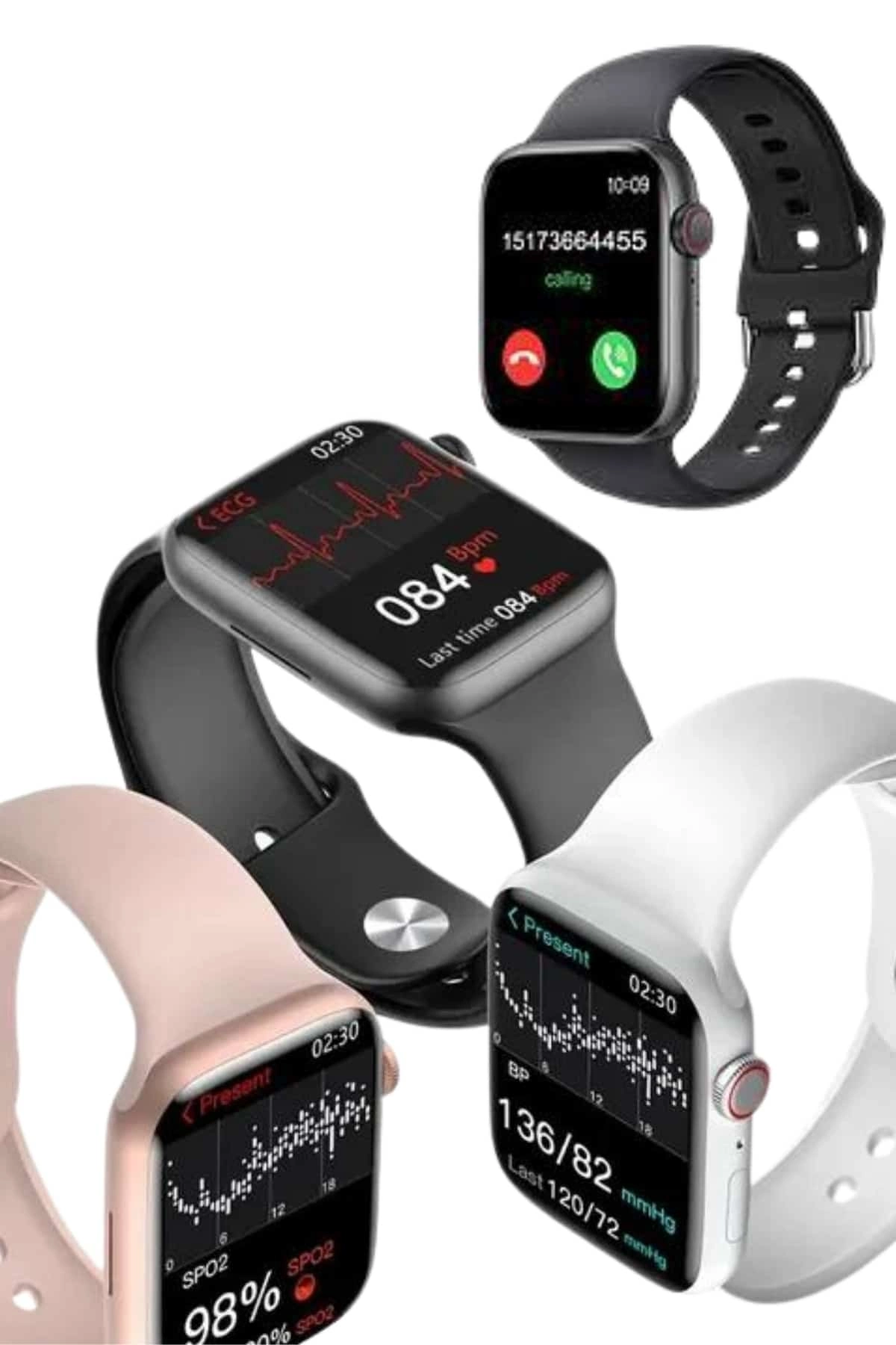 Plastik Kordonlu Kalp Atışı Uyku Takibi Ve Çağrı Cevaplayabilen Akıllı Saat ( Lisinya )