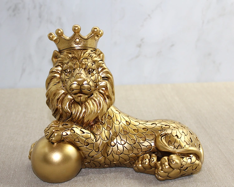Polyester Dekoratif Taçlı Aslan Figürü ( Lisinya ) Polyester Dekoratif Taçlı Aslan Figürü ( Lisinya )