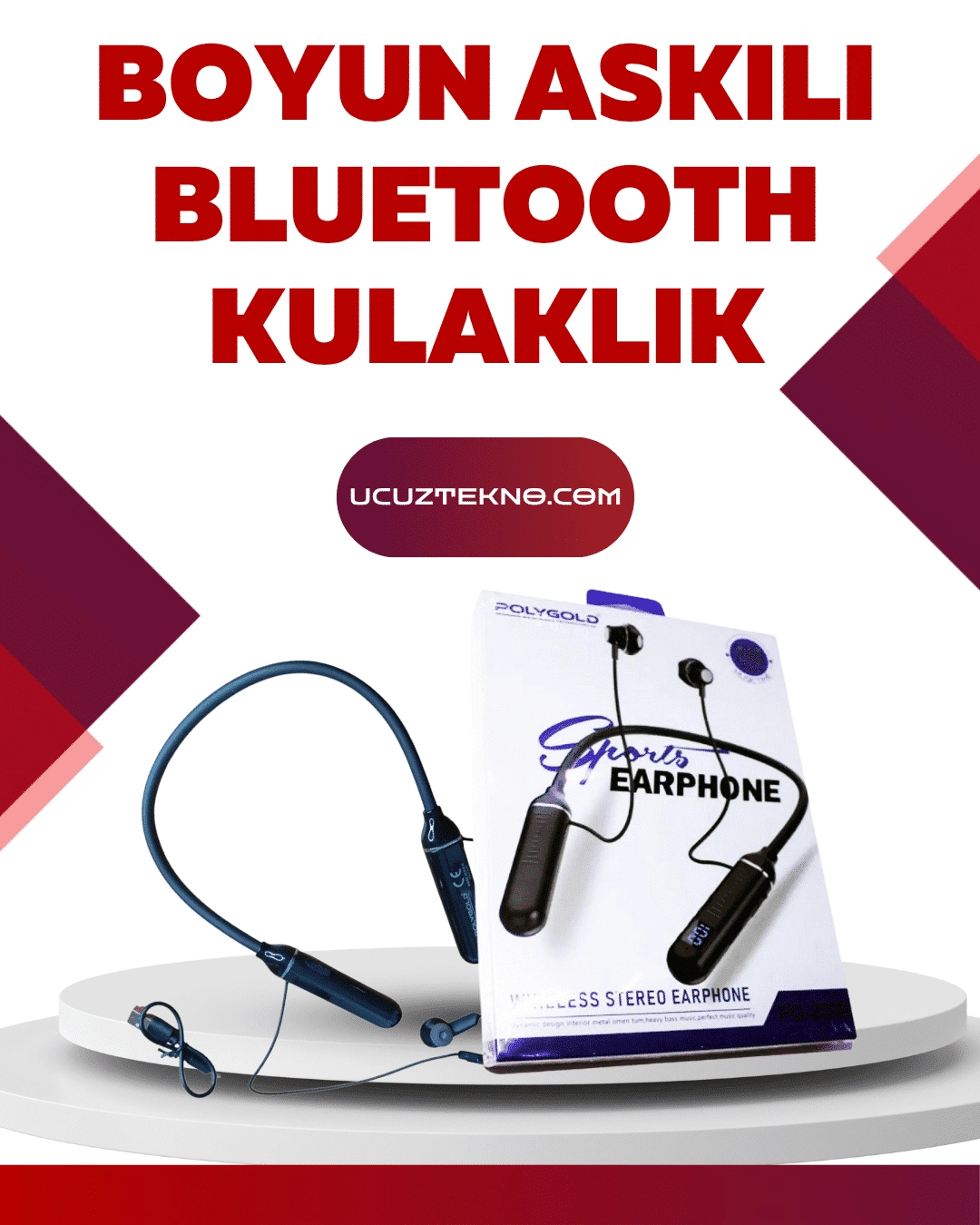 Polygold Pg-100 Bluetooth Kulaklık – Ergonomik Boyun Bantlı Tasarım, Net Ses Ve Konfor ( Lisinya )