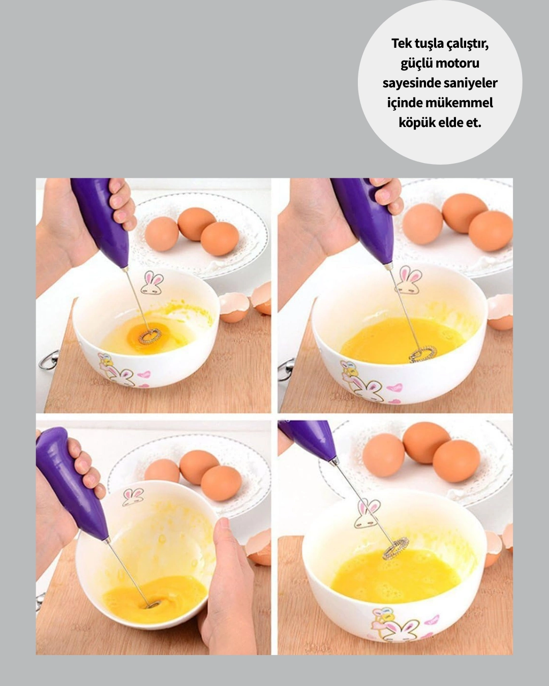 Portatif Kahve Köpürtücü – Latte, Cappuccino, Milkshake Ve Puding Yapıcı ( Lisinya )