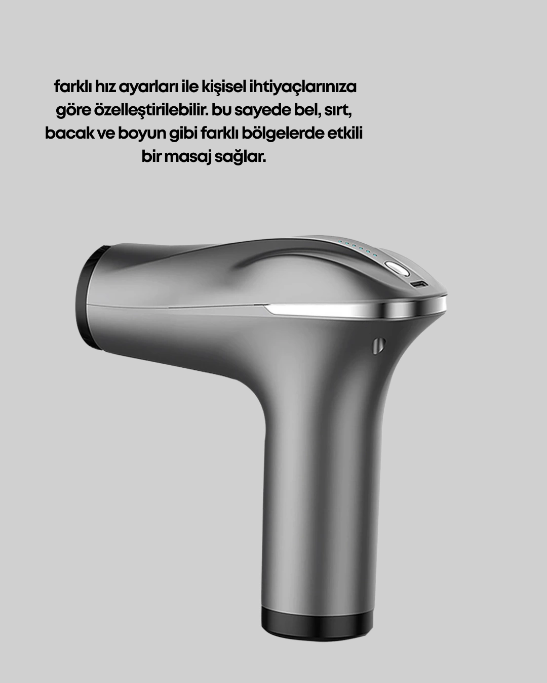 Portatif Şarjlı Masaj Tabancası 4 Başlık Derin Doku Masaj Aleti ( Lisinya )