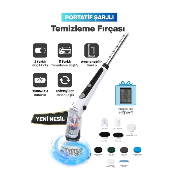 Portatif Şarjlı Temizleme Fırçası ( Lisinya )