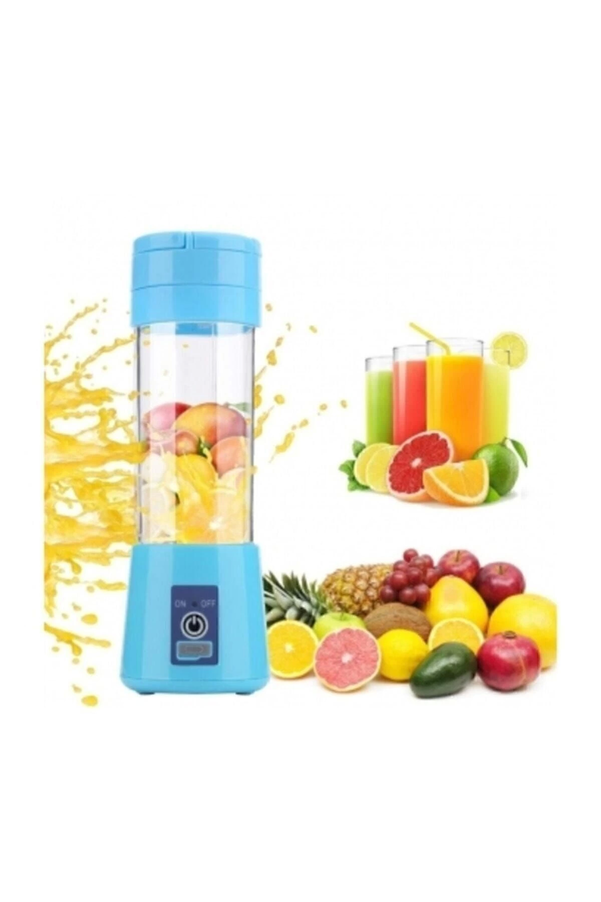 Portatif Taşınabilir380 Ml Usb Şarjlı Mavi El Blender ( Lisinya ) Portatif Taşınabilir380 Ml Usb Şarjlı Mavi El Blender ( Lisinya )