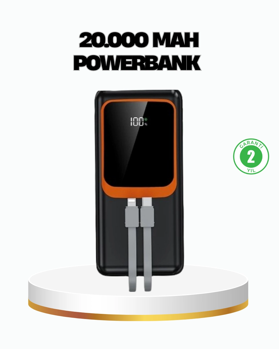 Powerbank 20000 Mah 22.5w Hızlı Şarjlı Ve Kompakt Çoklu Kablo Çıkışlı ( Lisinya )