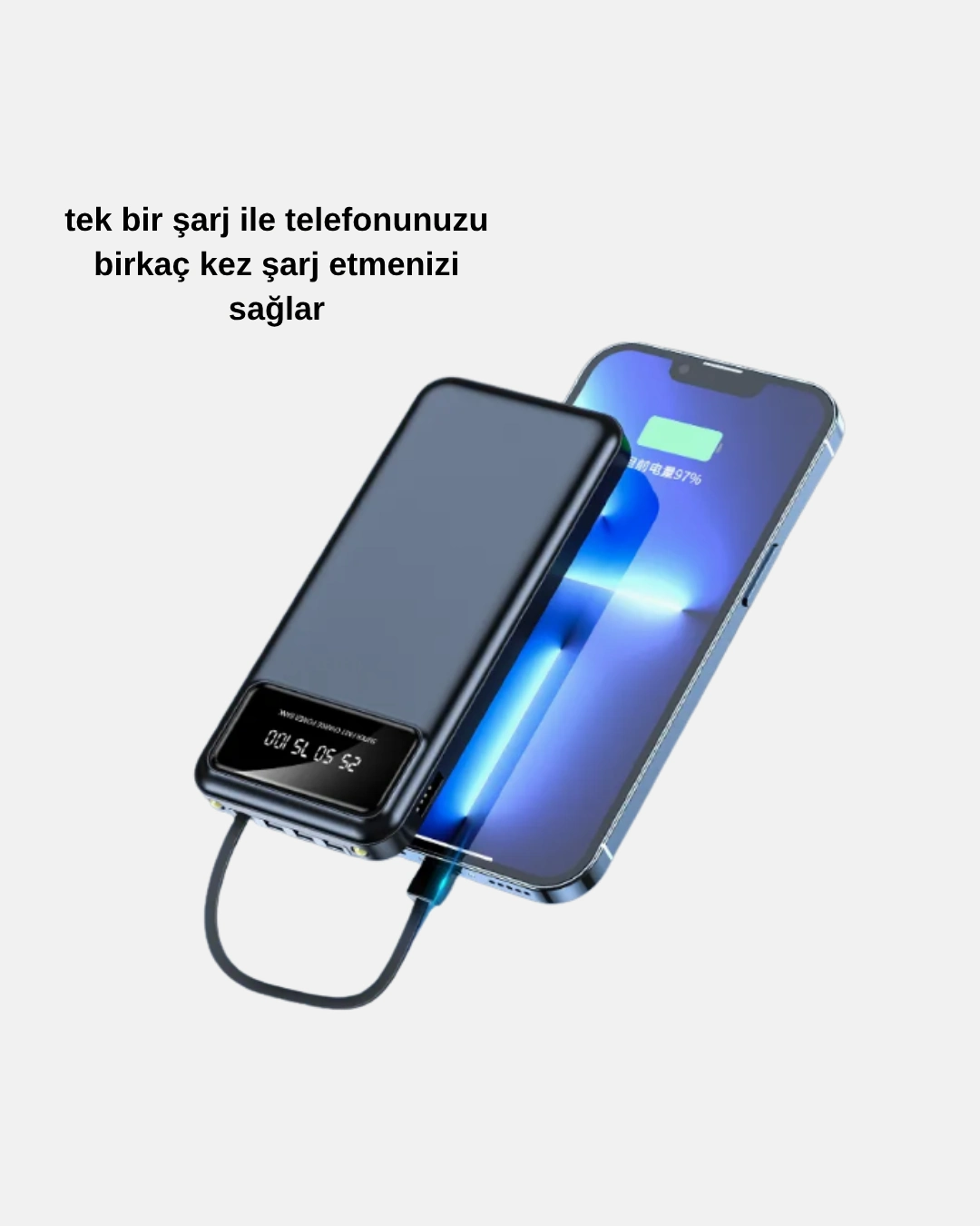 Powerbank 20000 Mah 4 Çıkışlı Hızlı Şarjlı Ve Led Göstergeli ( Lisinya )
