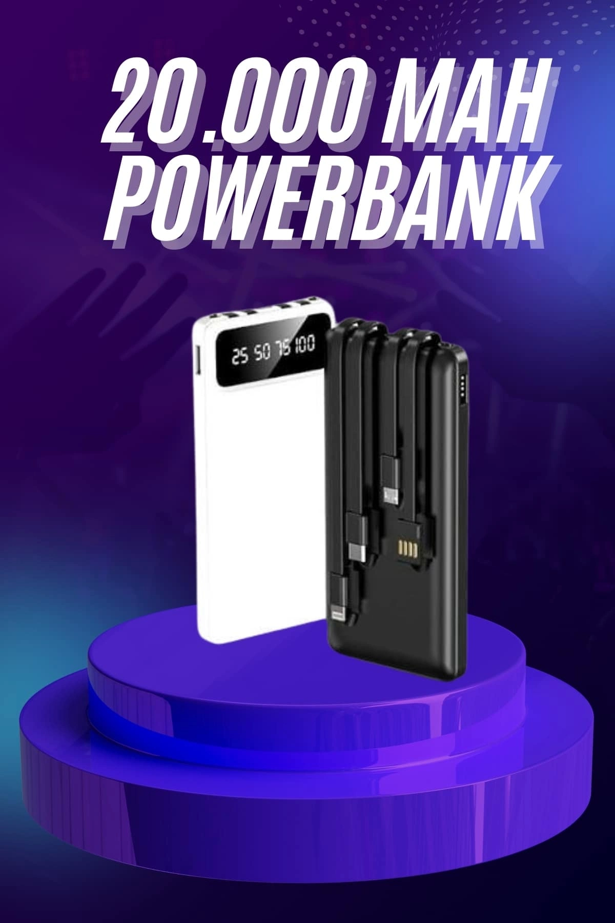 Powerbank 20.000 Mah Hızlı Şarj Özellikli Taşınabilir Usb Girişli ( Lisinya )
