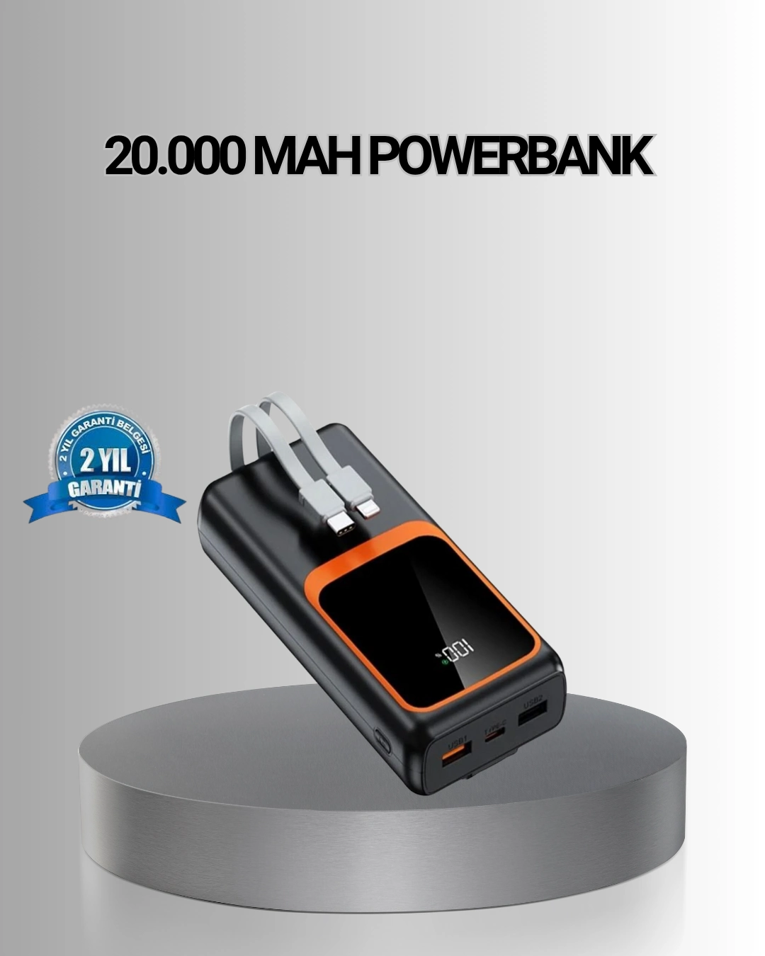 Powerbank 20000 Mah Yüksek Kapasiteli Ve 22.5w Hızlı Şarj Destekli ( Lisinya )