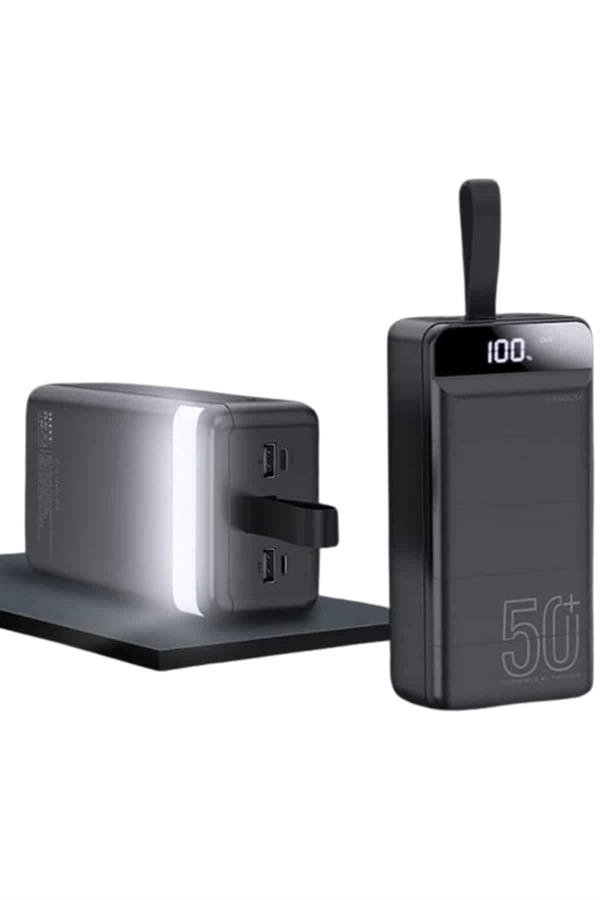 Powerbank 50.000 Mah Dijital Göstergeli Taşınabilir 4 Portlu Hızlı Powerbank ( Lisinya )
