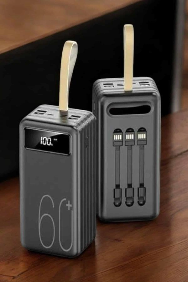 Powerbank 60.000 Mah 4 Portlu Uzun Şarj Süreli Dijital Göstergeli ( Lisinya )