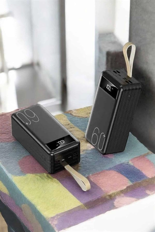Powerbank 60.000 Mah 4 Portlu Uzun Şarj Süreli Dijital Göstergeli ( Lisinya )