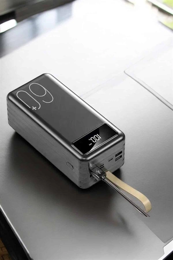 Powerbank 60.000 Mah Dijital Göstergeli 4 Portlu Taşınabilir ( Lisinya )