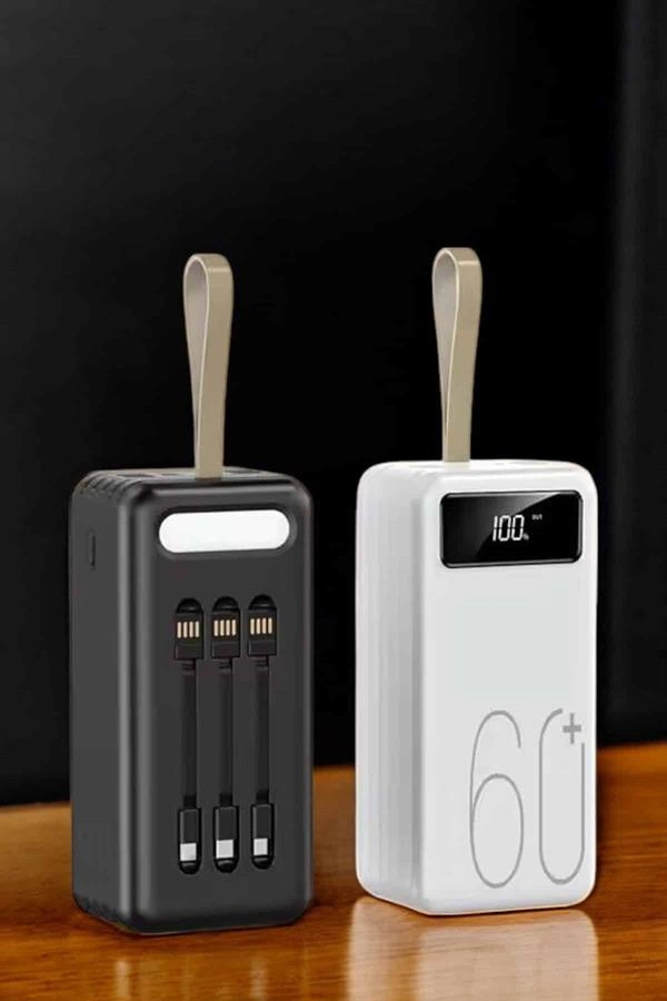 Powerbank 60.000 Mah Dijital Göstergeli 4 Portlu Taşınabilir ( Lisinya )