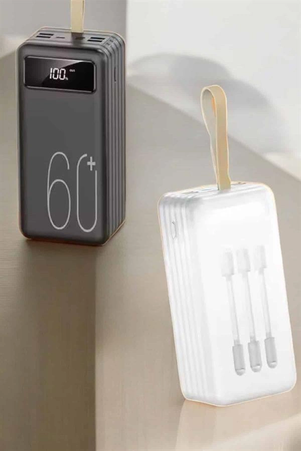 Powerbank 60.000 Mah Hızlı Şarj 4 Çıkışlı Uzun Şarj Süreli Dijital Göstergeli ( Lisinya )