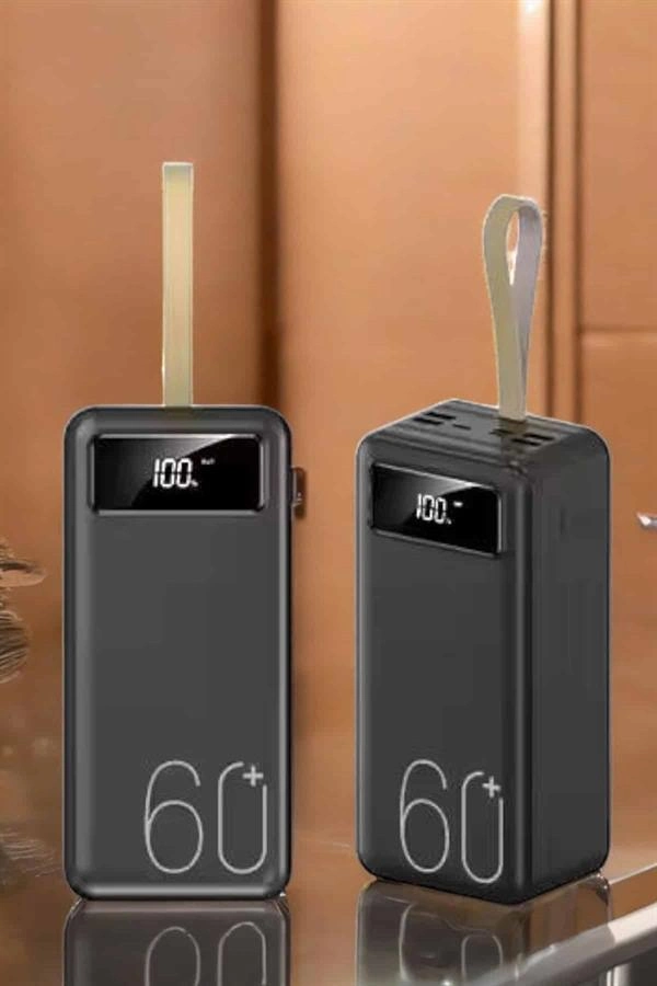Powerbank 60.000 Mah Hızlı Şarj 4 Çıkışlı Uzun Şarj Süreli Dijital Göstergeli ( Lisinya )
