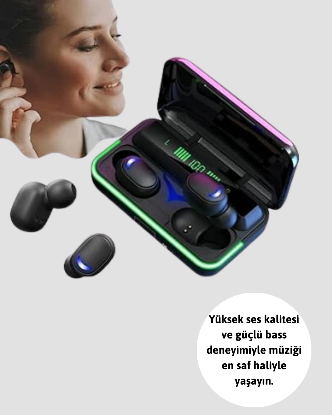 Powerbank Özellikli Bluetooth 5.1 Kulaklık Oyun Ve Müzik İçin ( Lisinya ) Powerbank Özellikli Bluetooth 5.1 Kulaklık Oyun Ve Müzik İçin ( Lisinya )