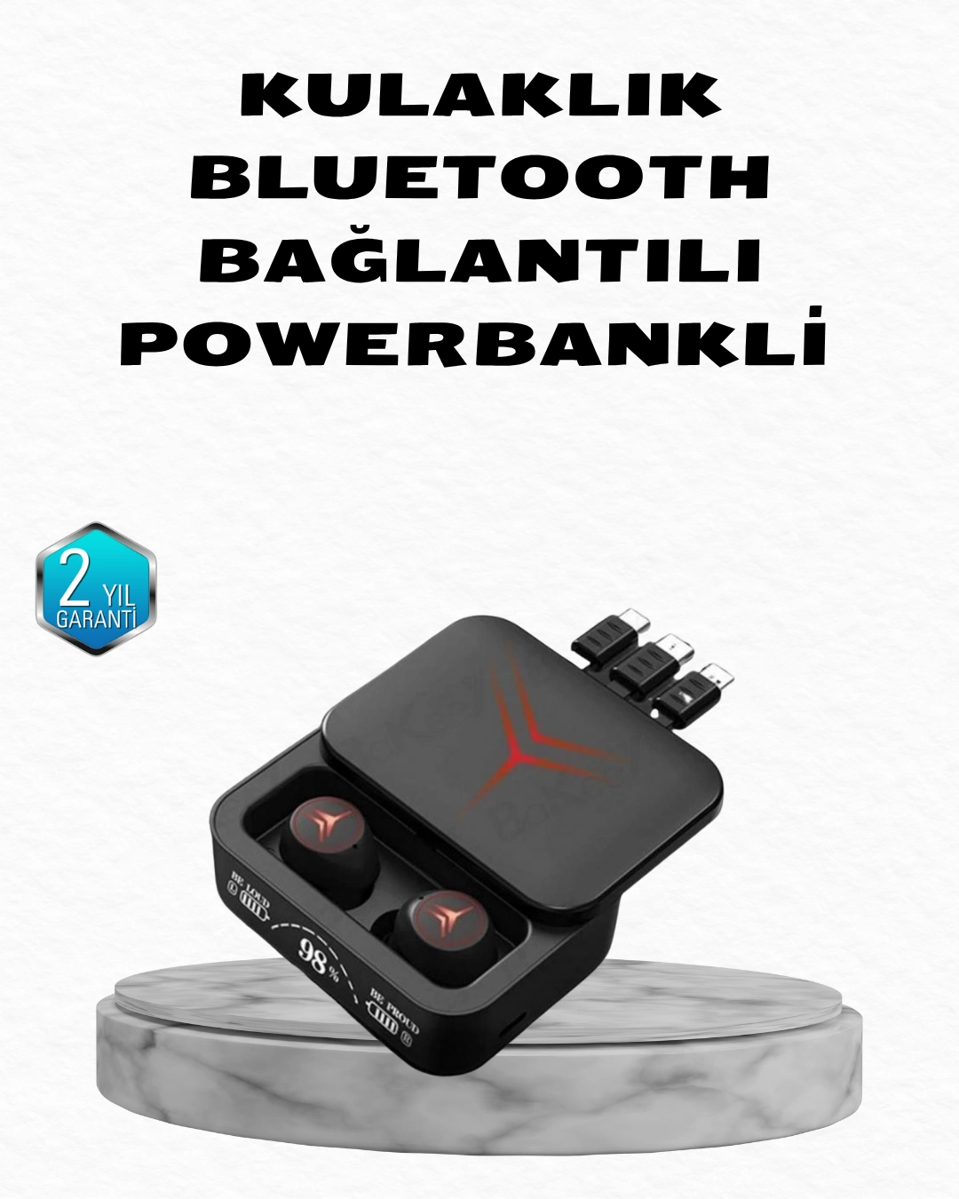 Powerbank Özellikli Bluetooth Kablosuz Kulaklık – Dokunmatik Kontrol, Uzun Pil Ömrü, Ergonomik Tasarım ( Lisinya )