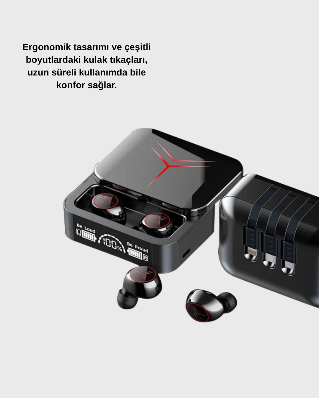 Powerbank Özellikli Bluetooth Kablosuz Kulaklık – Dokunmatik Kontrol, Uzun Pil Ömrü, Ergonomik Tasarım ( Lisinya )