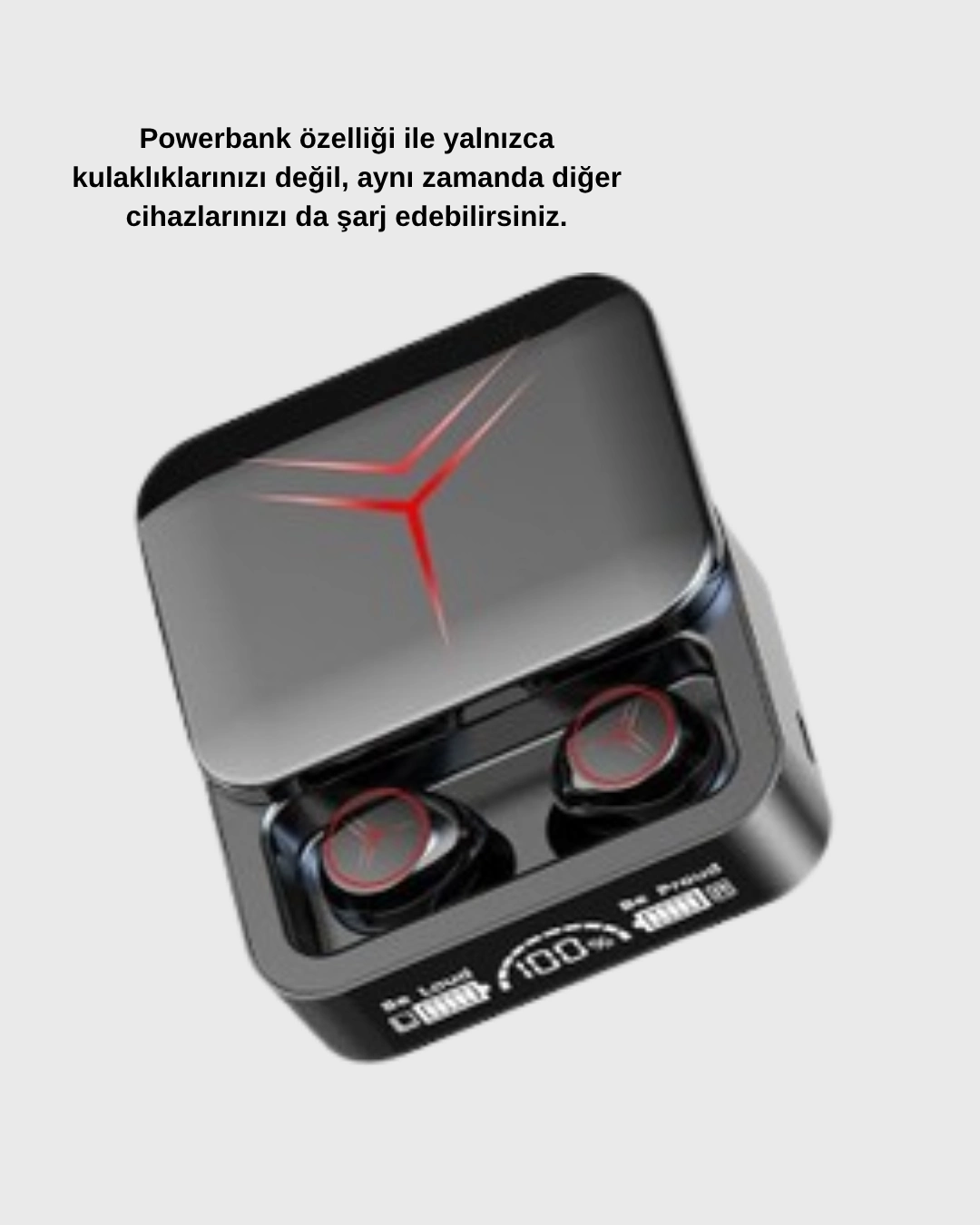 Powerbank Özellikli Bluetooth Kablosuz Kulaklık – Dokunmatik Kontrol, Uzun Pil Ömrü, Ergonomik Tasarım ( Lisinya )