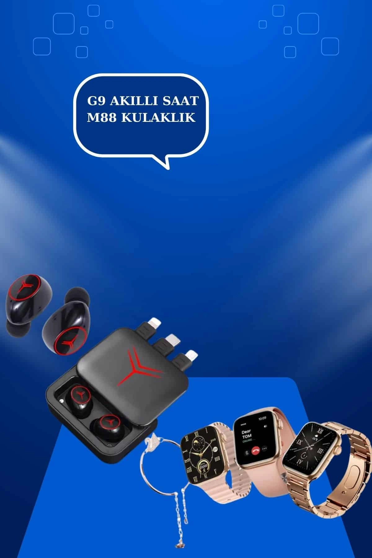Powerbank Özellikli Bluetooth Kulaklık Ve Nabız Ölçer Akıllı Saat Bileklik Hediyeli ( Lisinya )