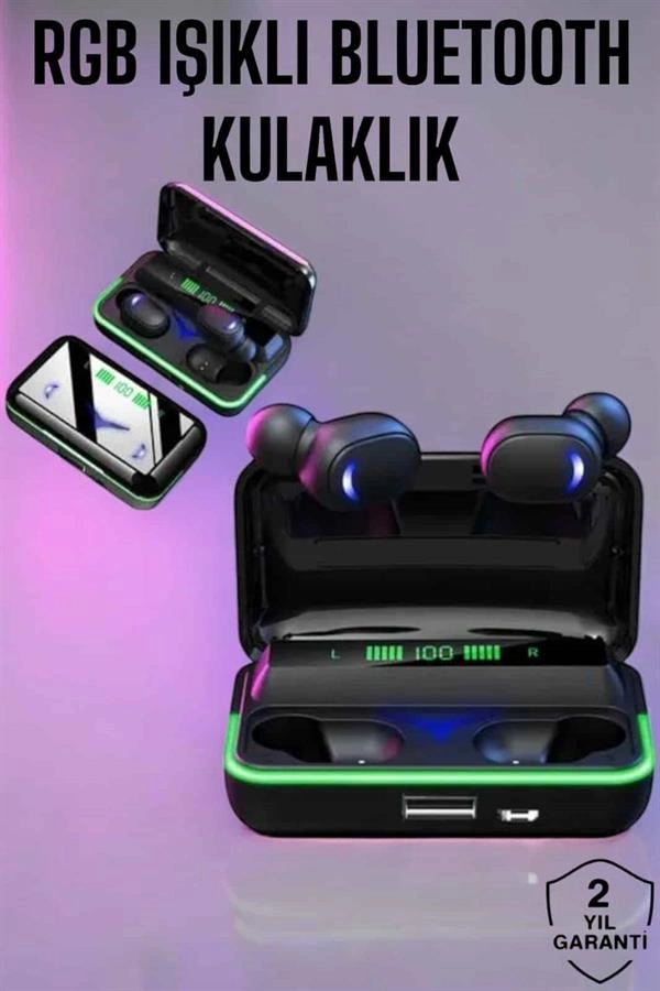 Powerbank Özellikli Kablosuz Bluetooth Kulaklık Rgb Işıklı ( Lisinya )