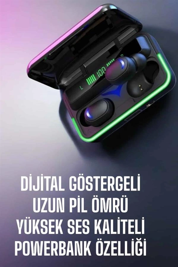 Powerbank Özellikli Kablosuz Bluetooth Kulaklık Rgb Işıklı ( Lisinya )