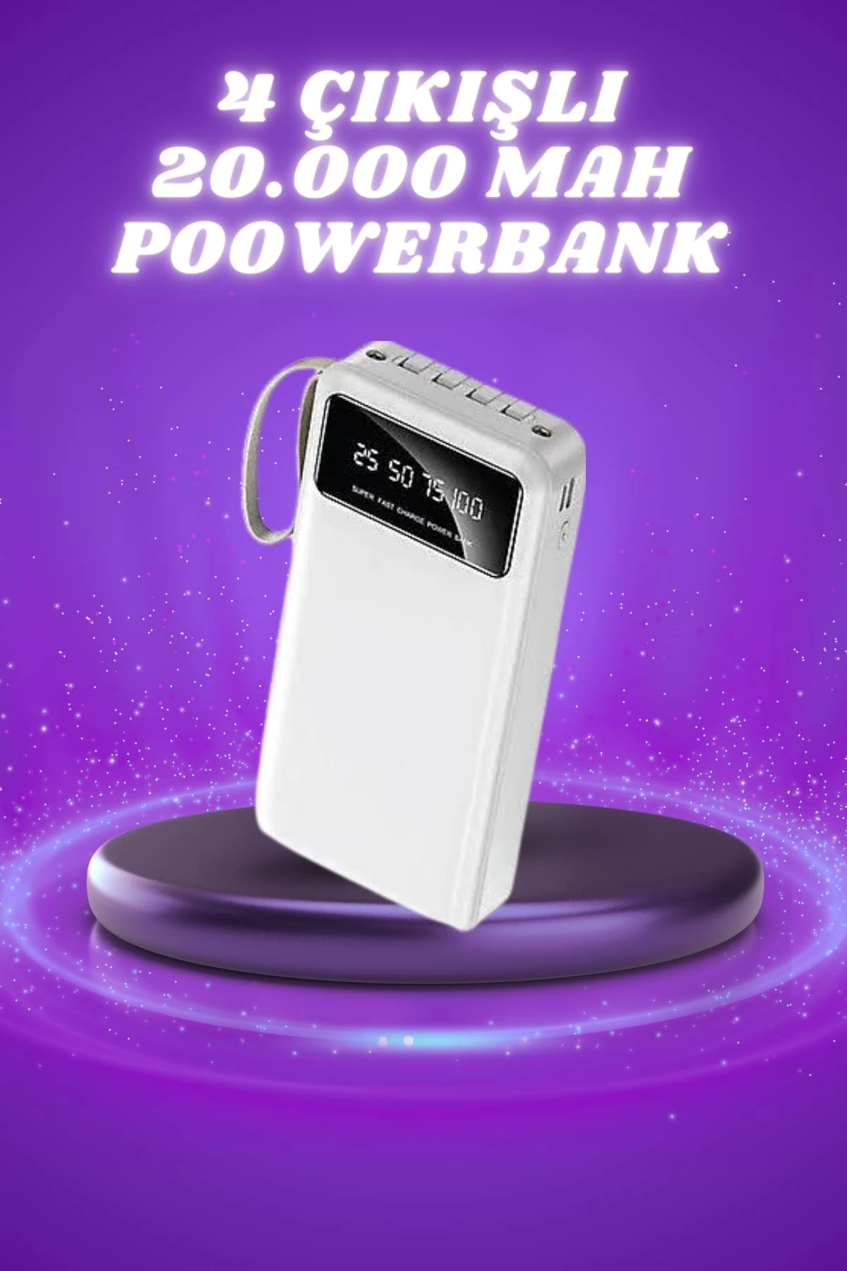 Powerbank Şarj Cihazı 4 Çıkışlı 20.000 Mah Powerbank Taşınabilir Çoklu Giriş ( Lisinya )