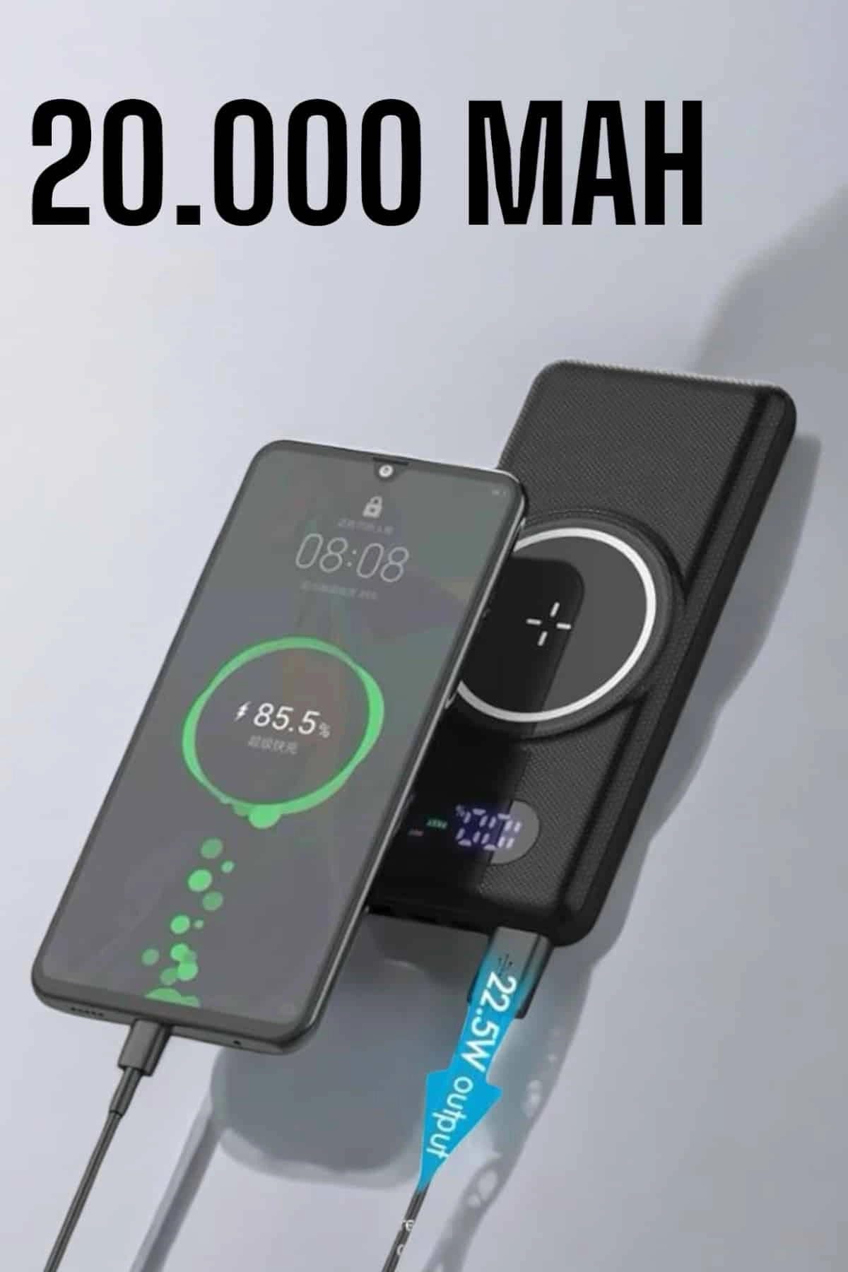 Powerbank Taşınabilir 10.000 Mah Hızlı Şarj Dijital Göstergeli ( Lisinya )